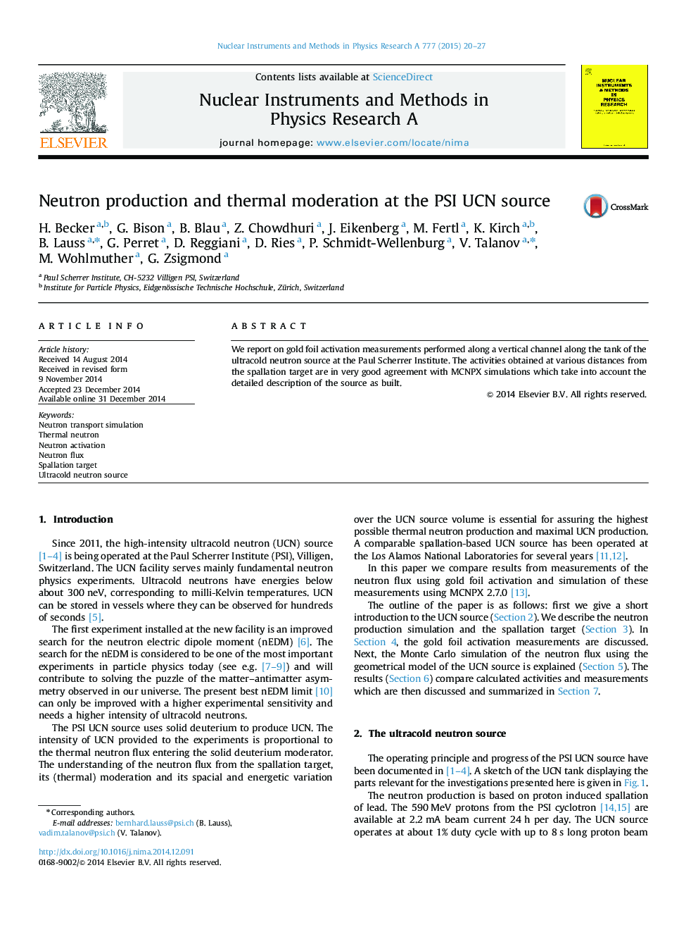 Neutron production and thermal moderation at the PSI UCN source