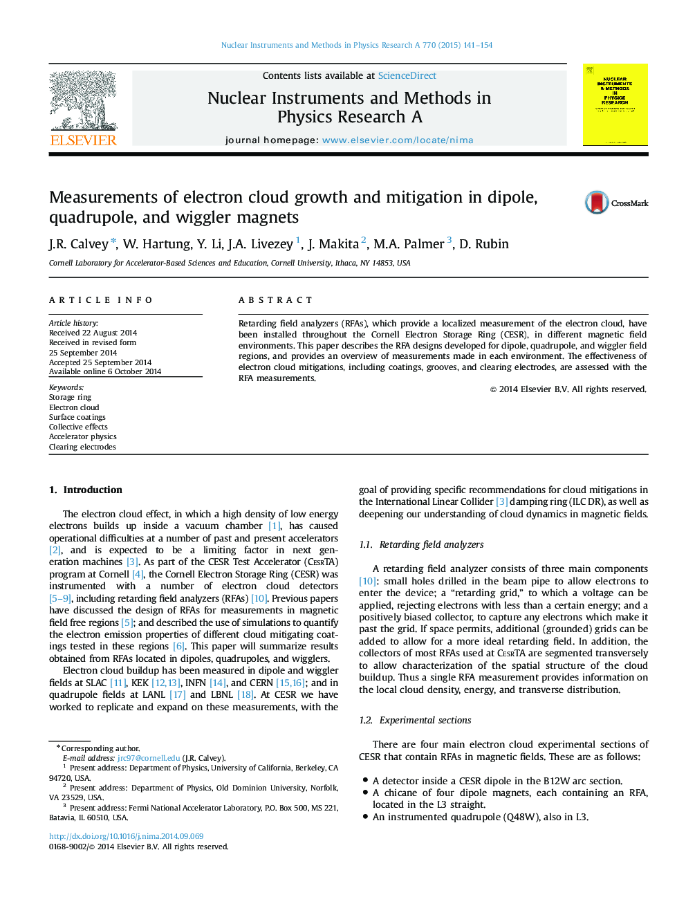 Measurements of electron cloud growth and mitigation in dipole, quadrupole, and wiggler magnets