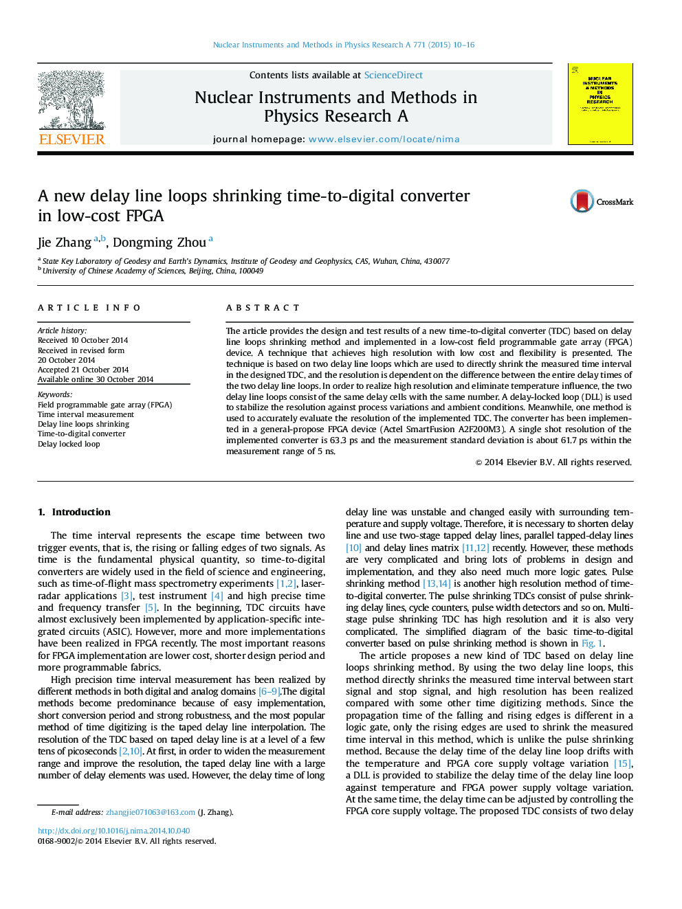 A new delay line loops shrinking time-to-digital converter in low-cost FPGA