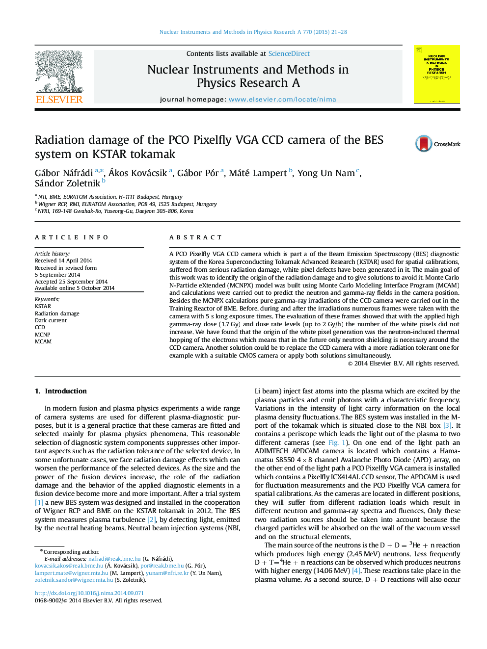 Radiation damage of the PCO Pixelfly VGA CCD camera of the BES system on KSTAR tokamak