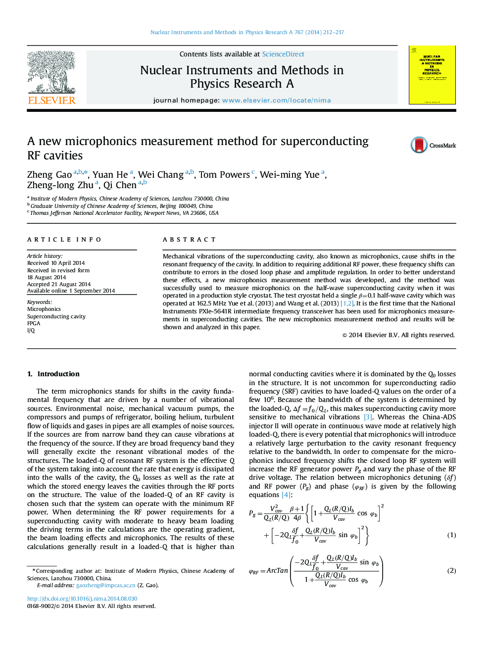 A new microphonics measurement method for superconducting RF cavities