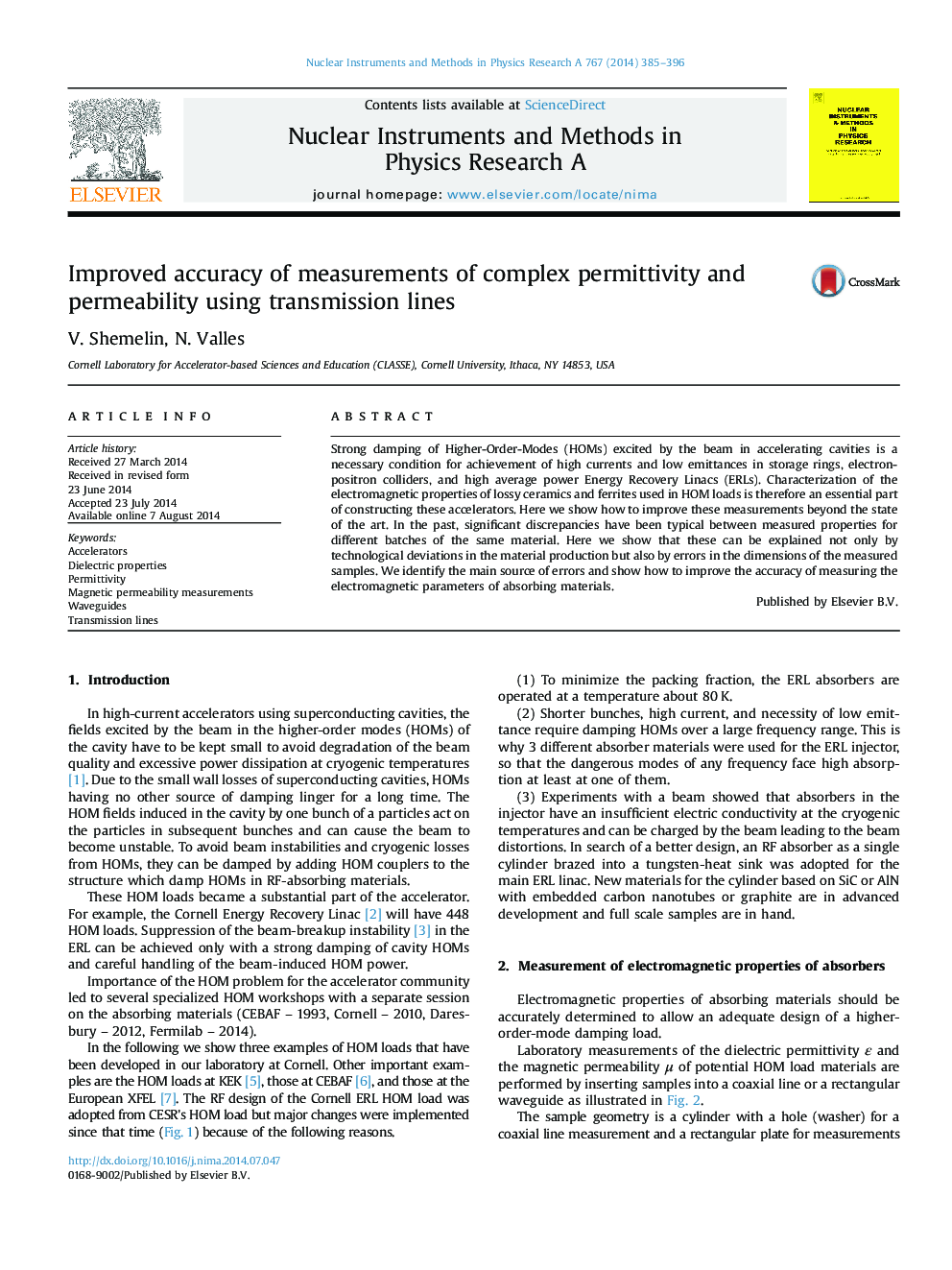 Improved accuracy of measurements of complex permittivity and permeability using transmission lines