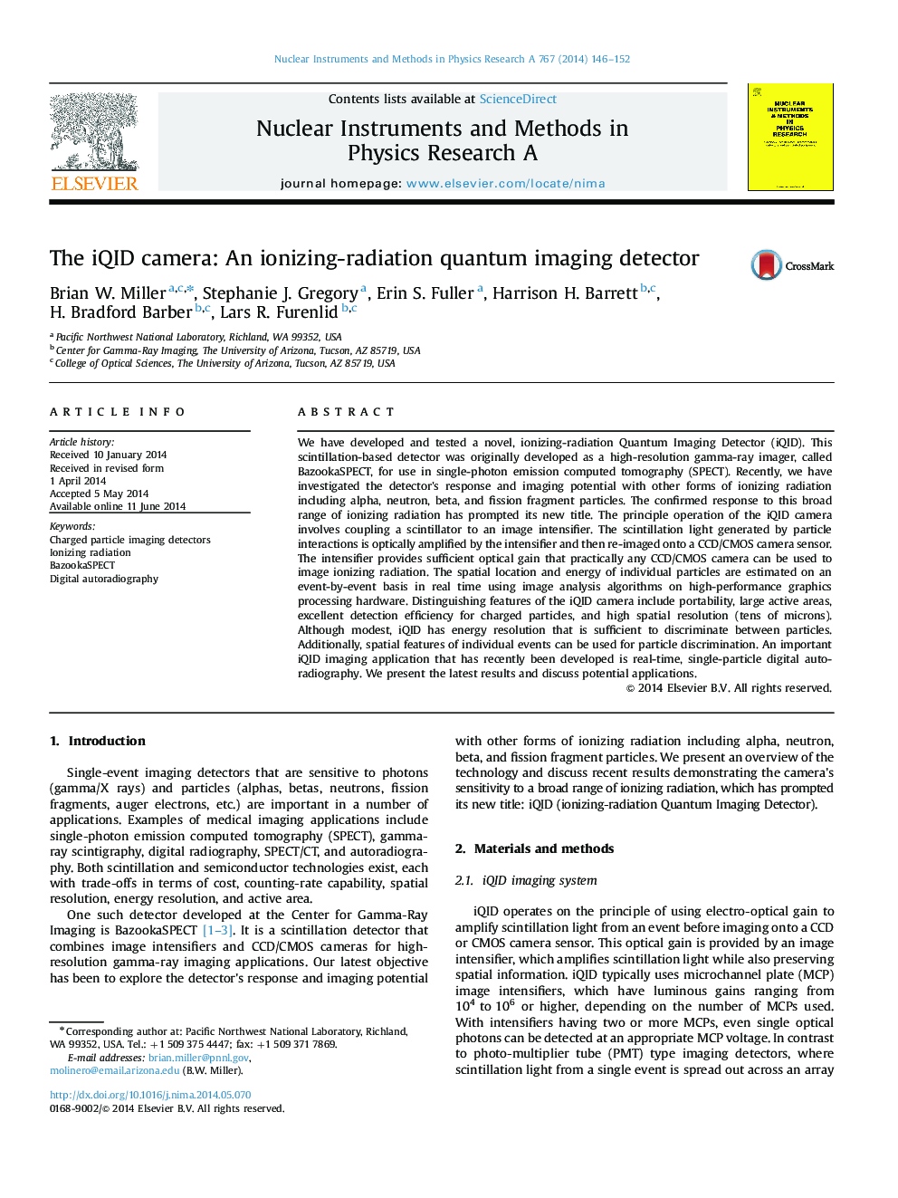 The iQID camera: An ionizing-radiation quantum imaging detector