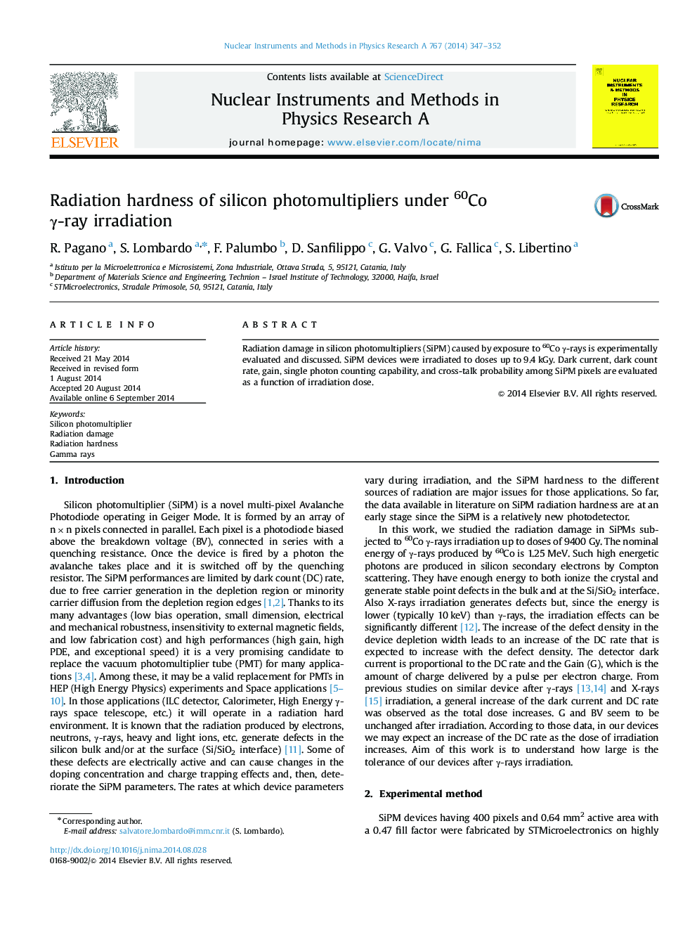 Radiation hardness of silicon photomultipliers under 60Co Î³-ray irradiation