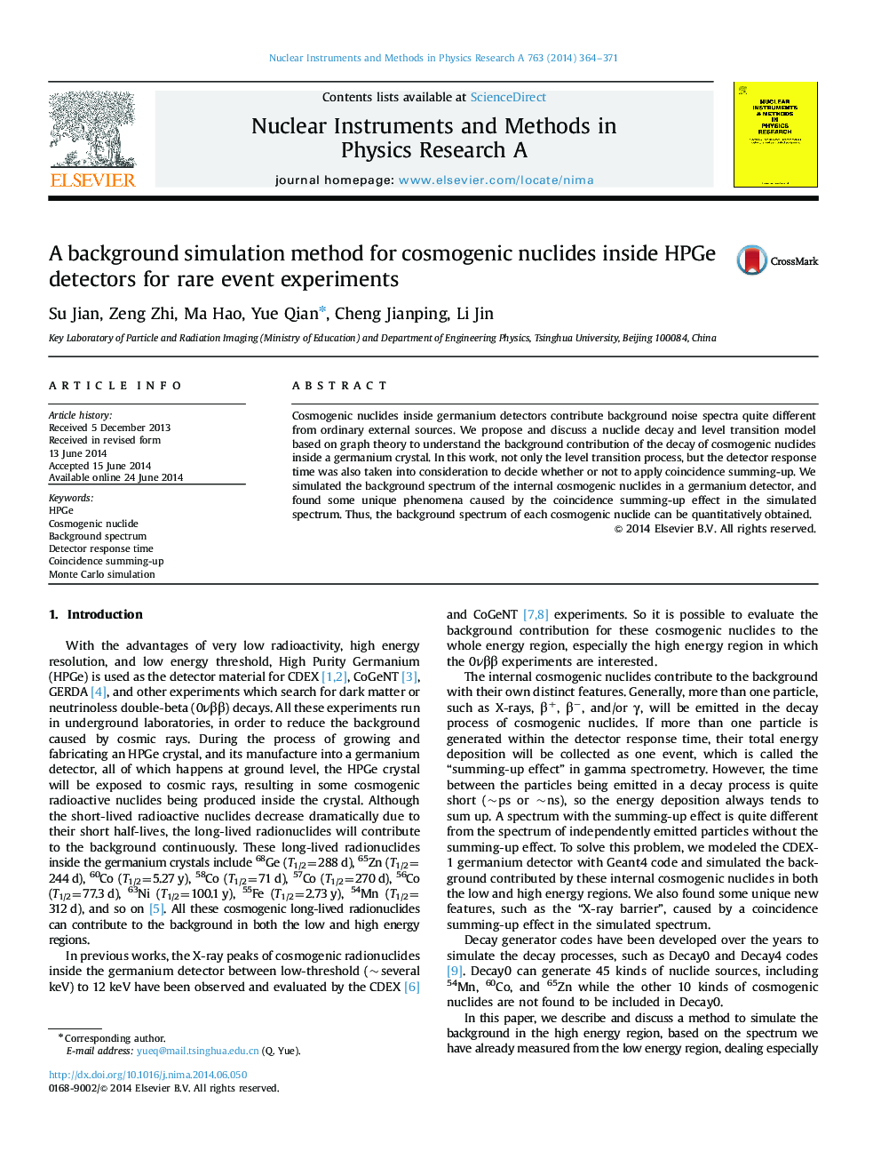 A background simulation method for cosmogenic nuclides inside HPGe detectors for rare event experiments