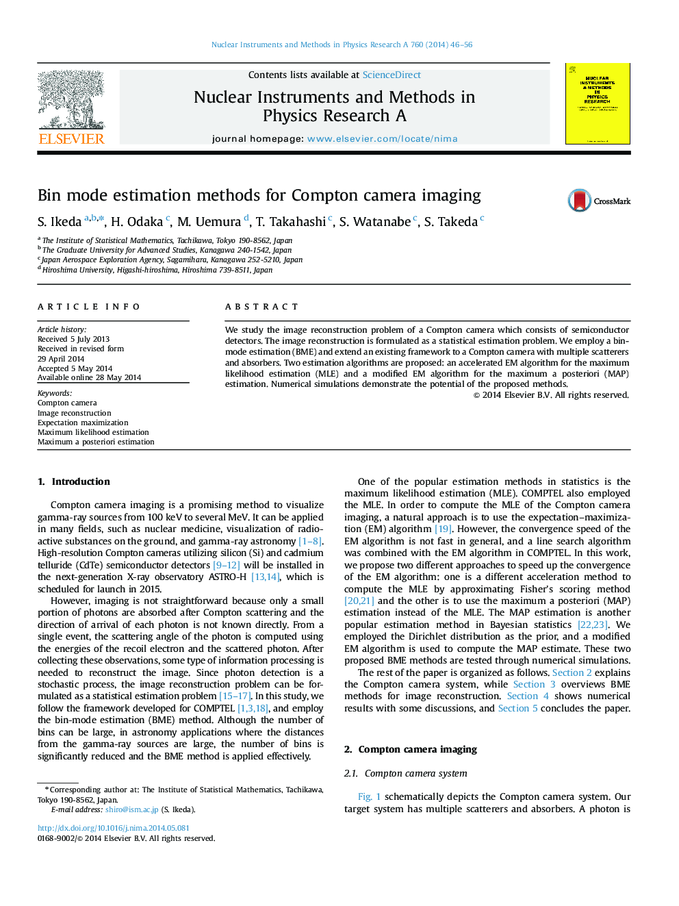 Bin mode estimation methods for Compton camera imaging