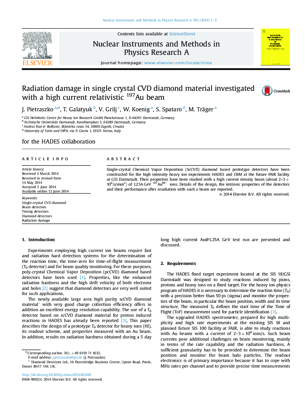 Radiation damage in single crystal CVD diamond material investigated with a high current relativistic 197Au beam