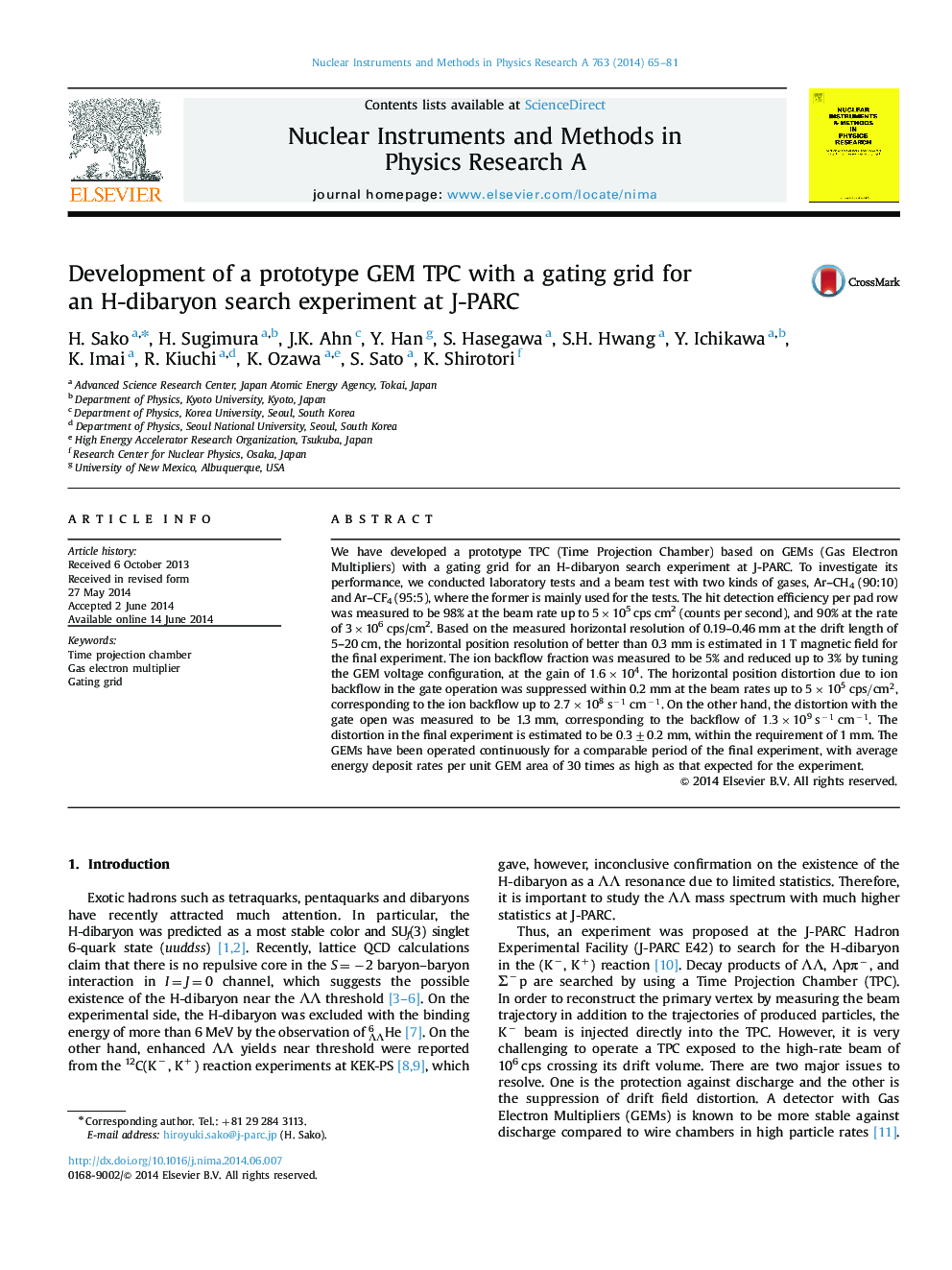 Development of a prototype GEM TPC with a gating grid for an H-dibaryon search experiment at J-PARC