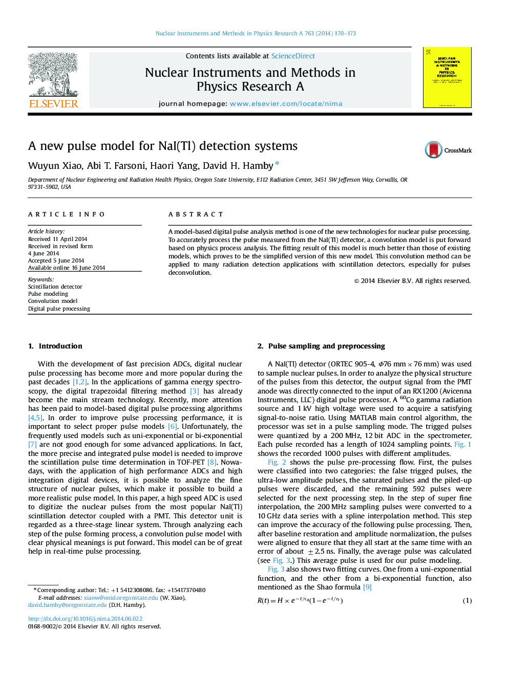 A new pulse model for NaI(Tl) detection systems