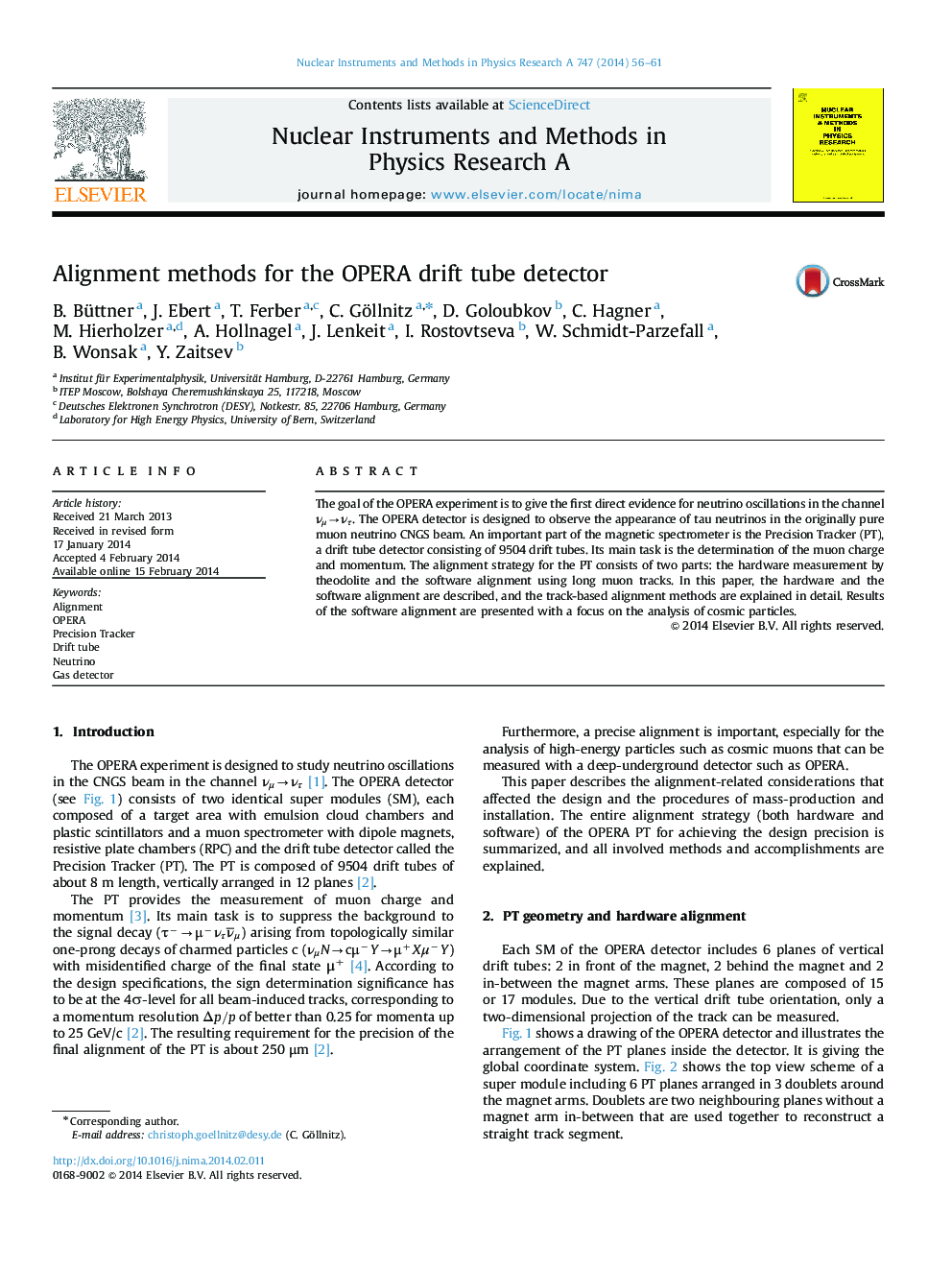 Alignment methods for the OPERA drift tube detector