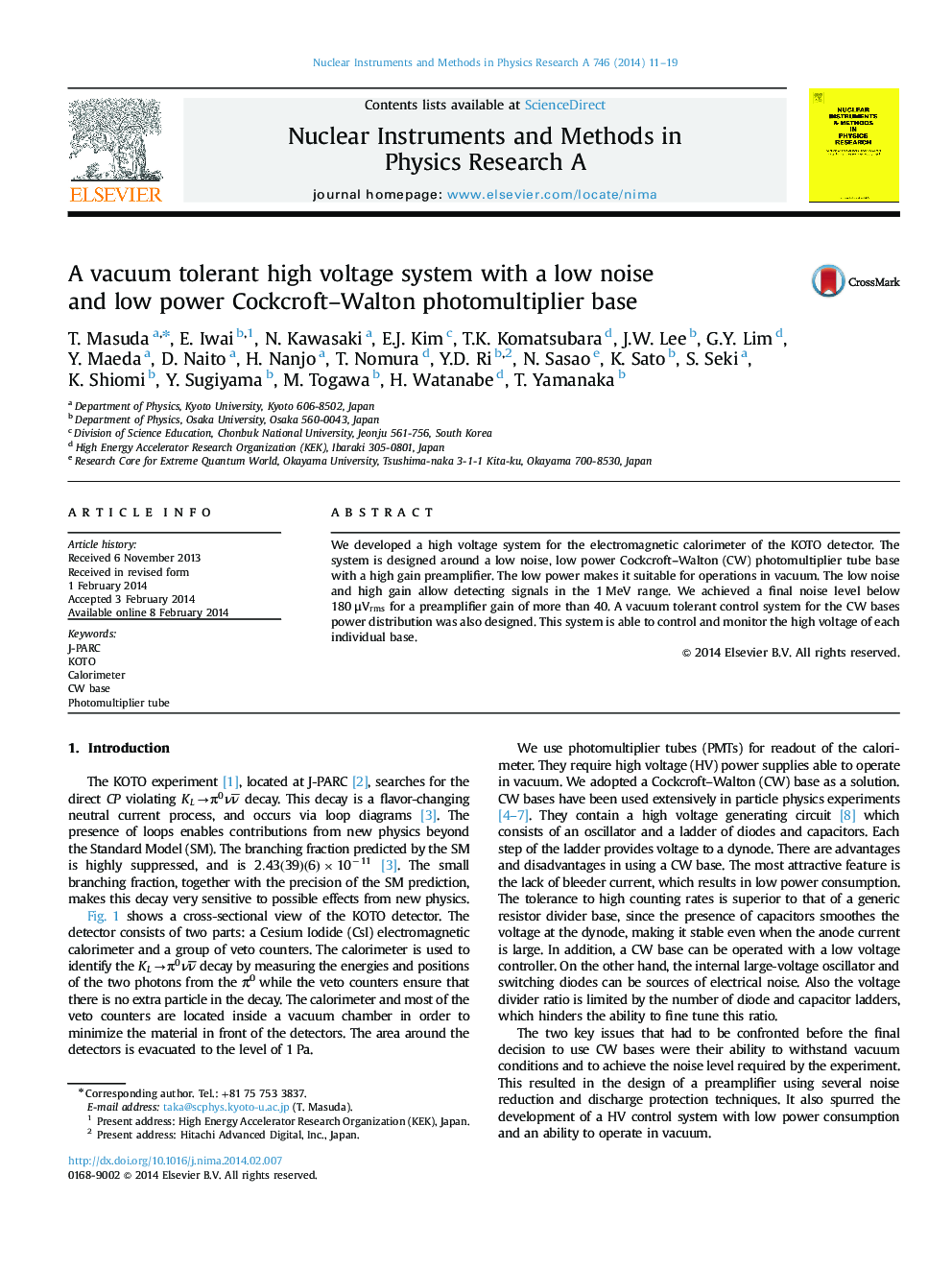 A vacuum tolerant high voltage system with a low noise and low power Cockcroft-Walton photomultiplier base