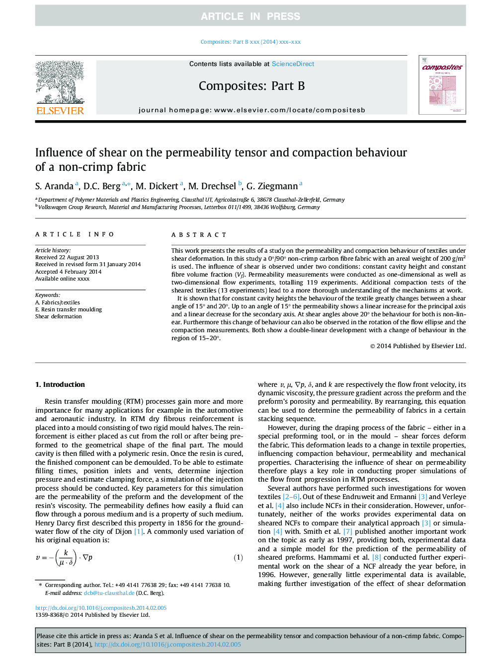 Influence of shear on the permeability tensor and compaction behaviour of a non-crimp fabric