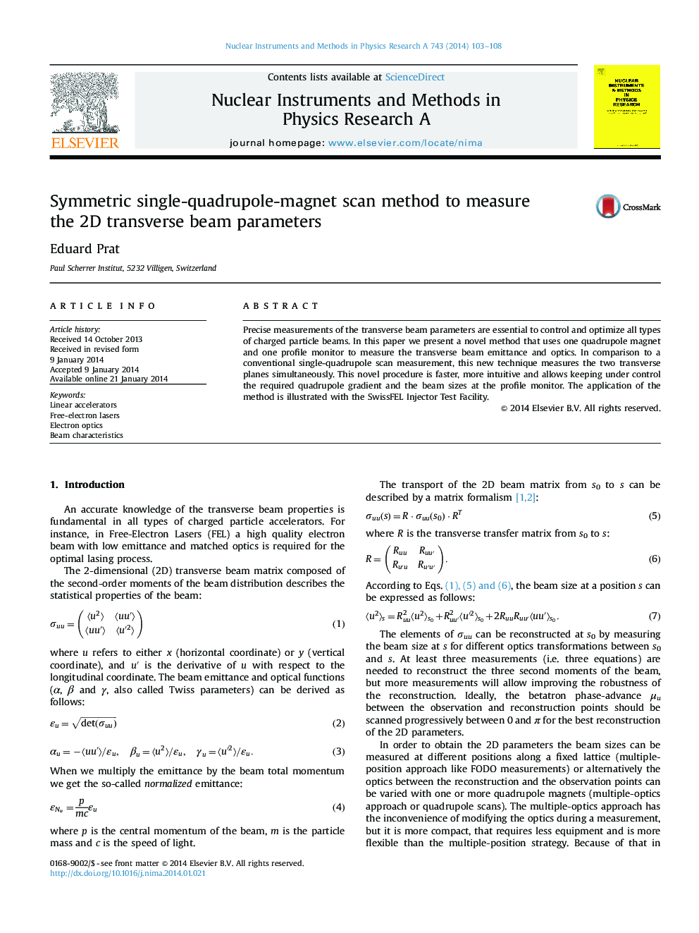 Symmetric single-quadrupole-magnet scan method to measure the 2D transverse beam parameters