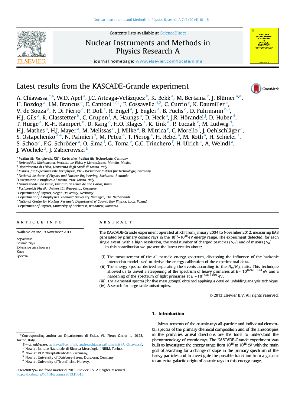 Latest results from the KASCADE-Grande experiment