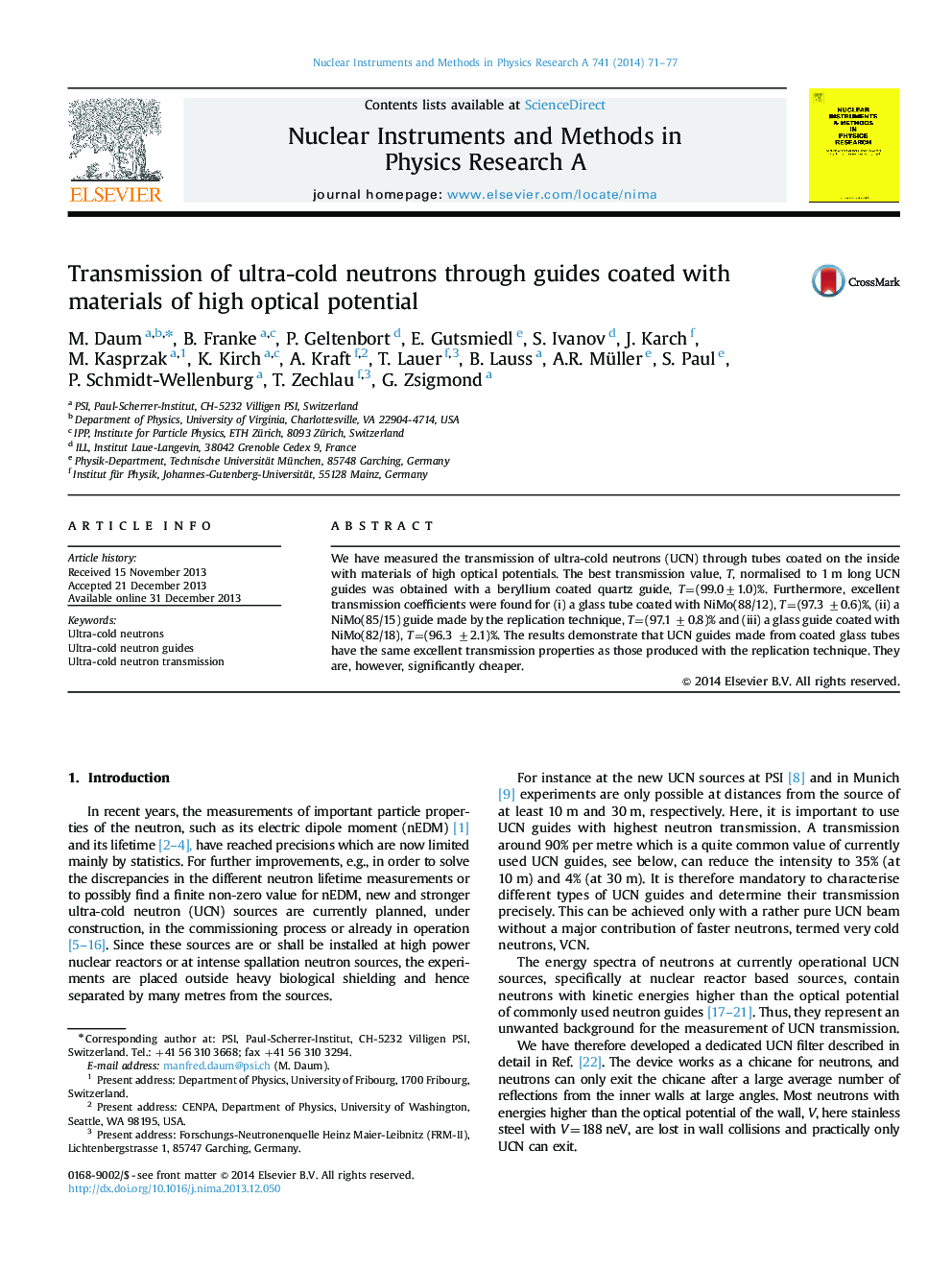 Transmission of ultra-cold neutrons through guides coated with materials of high optical potential