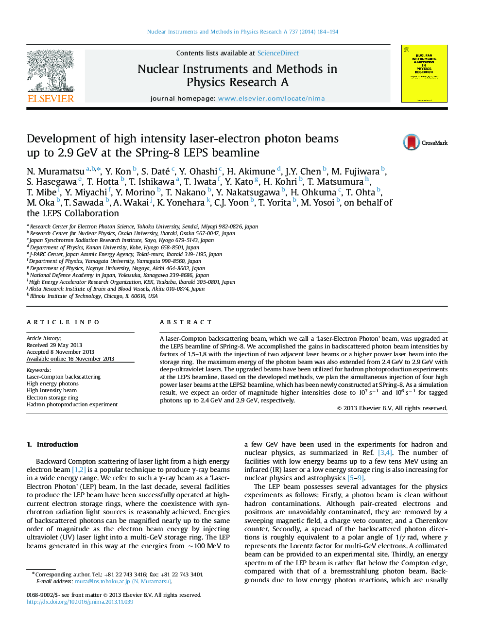 Development of high intensity laser-electron photon beams up to 2.9Â GeV at the SPring-8 LEPS beamline