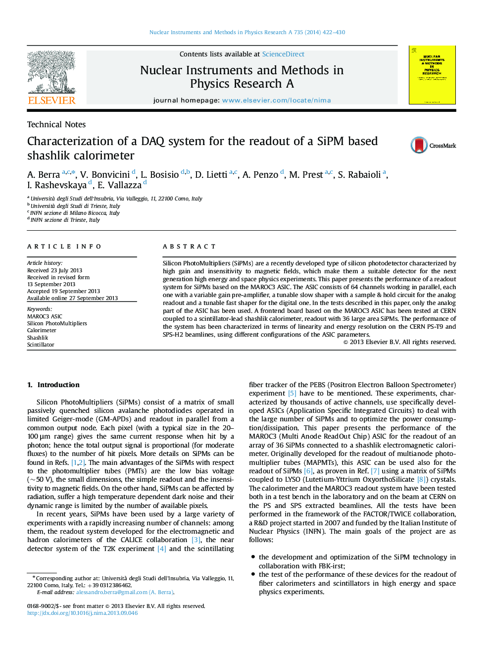 Characterization of a DAQ system for the readout of a SiPM based shashlik calorimeter