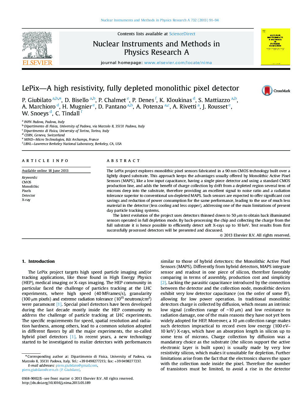 LePix-A high resistivity, fully depleted monolithic pixel detector