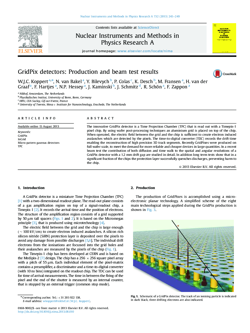 GridPix detectors: Production and beam test results