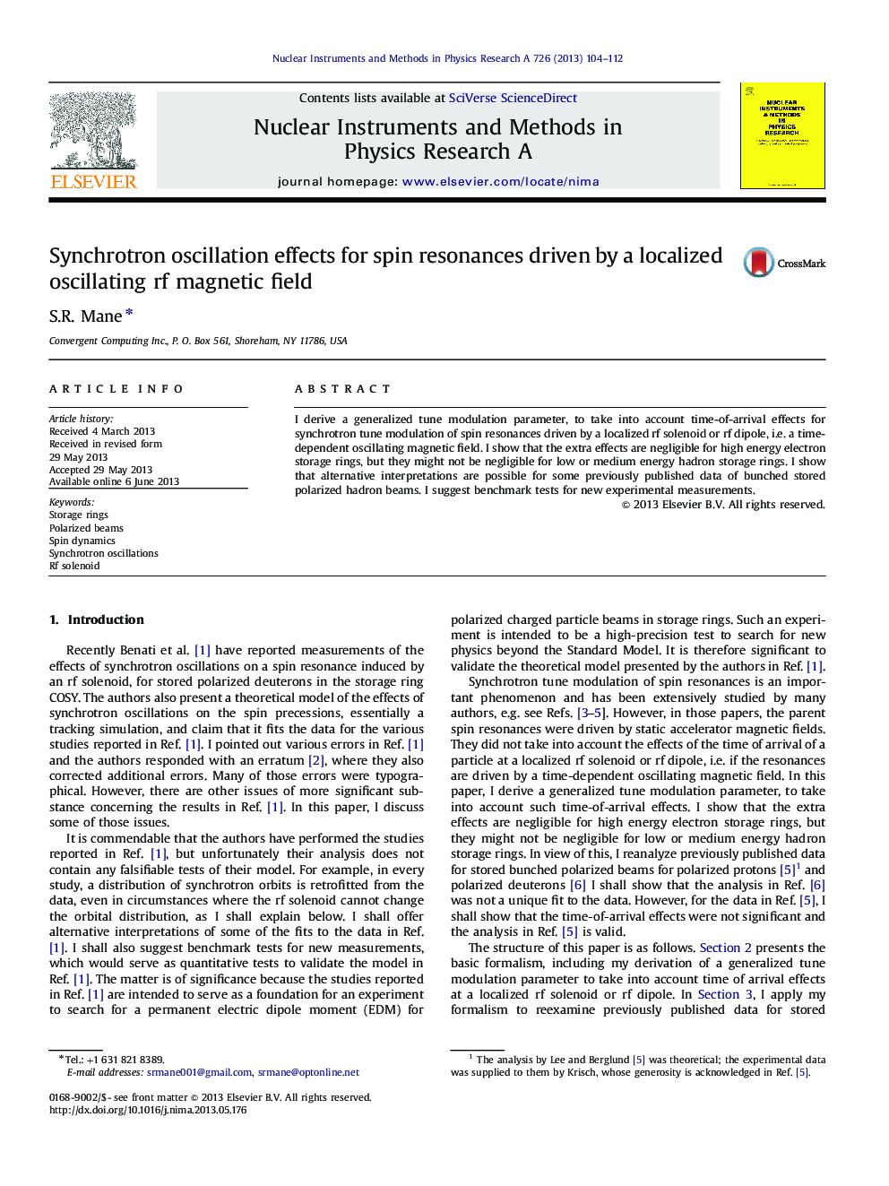 Synchrotron oscillation effects for spin resonances driven by a localized oscillating rf magnetic field