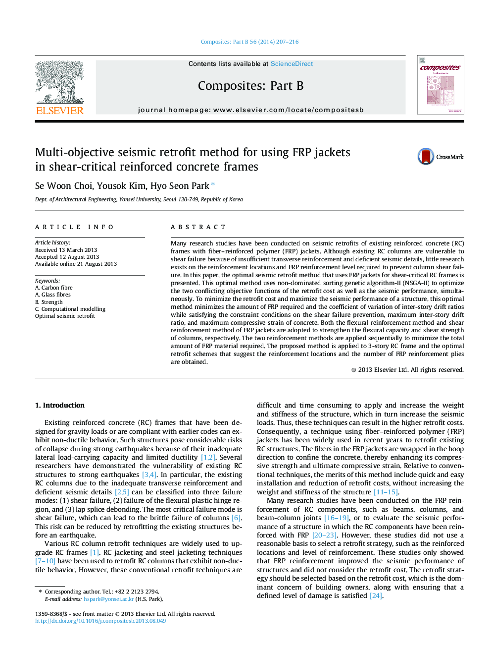 Multi-objective seismic retrofit method for using FRP jackets in shear-critical reinforced concrete frames