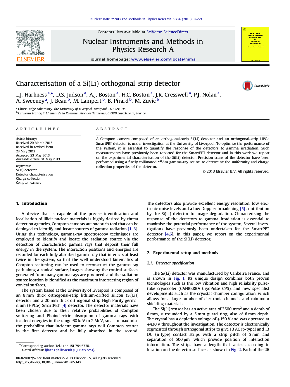 Characterisation of a Si(Li) orthogonal-strip detector