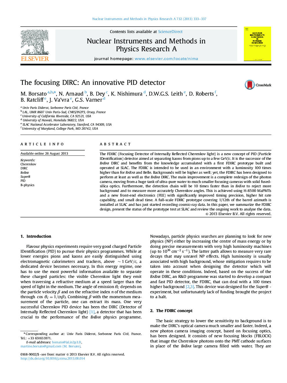 The focusing DIRC: An innovative PID detector