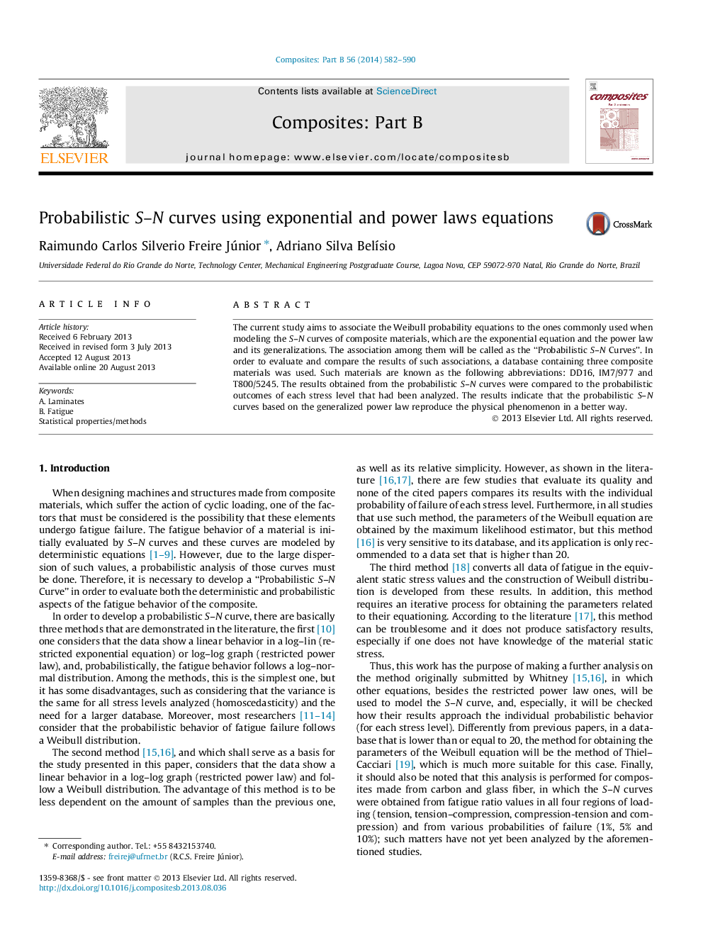 Probabilistic S-N curves using exponential and power laws equations