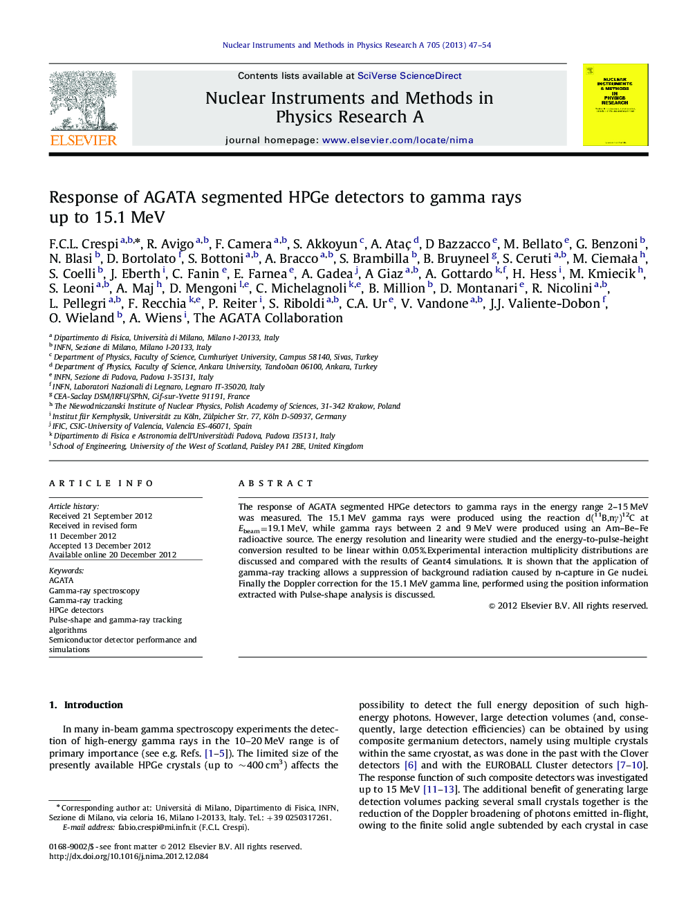 Response of AGATA segmented HPGe detectors to gamma rays up to 15.1Â MeV