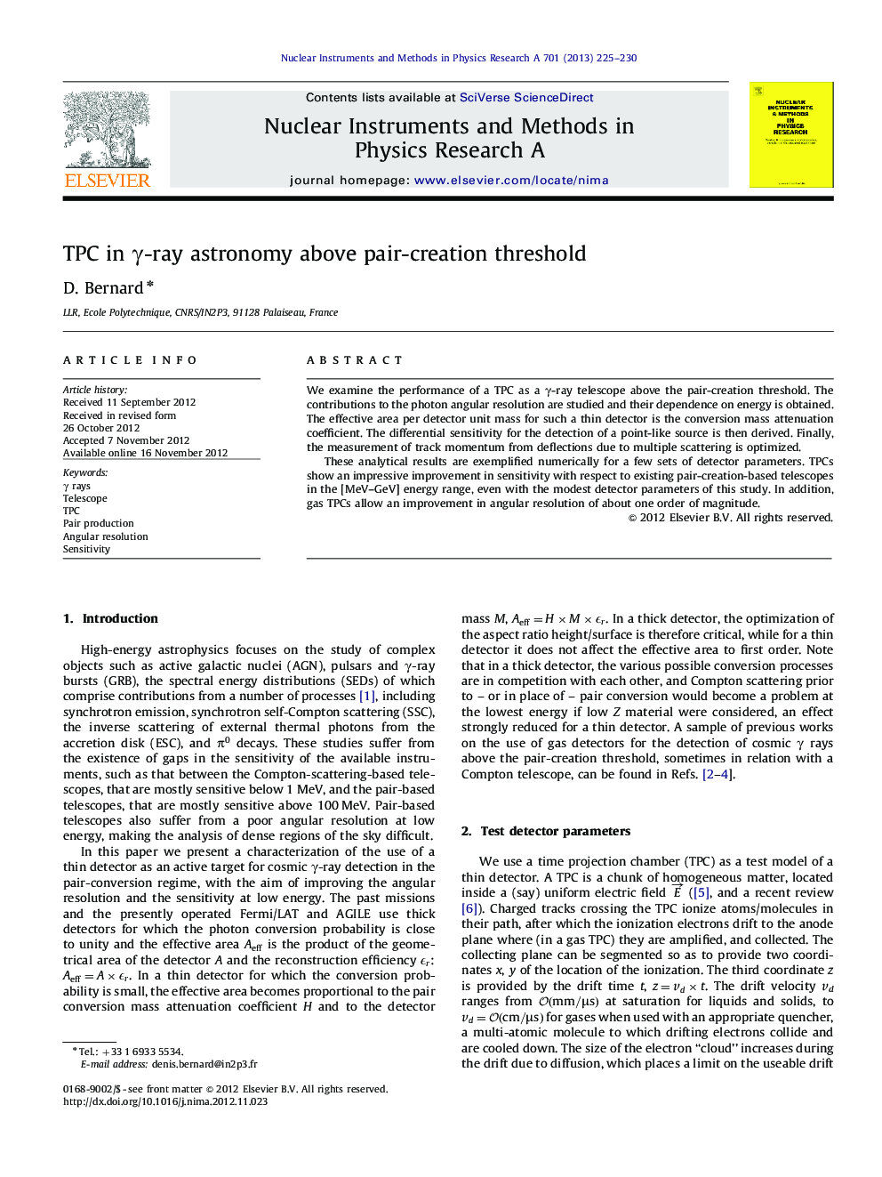 TPC in Î³-ray astronomy above pair-creation threshold