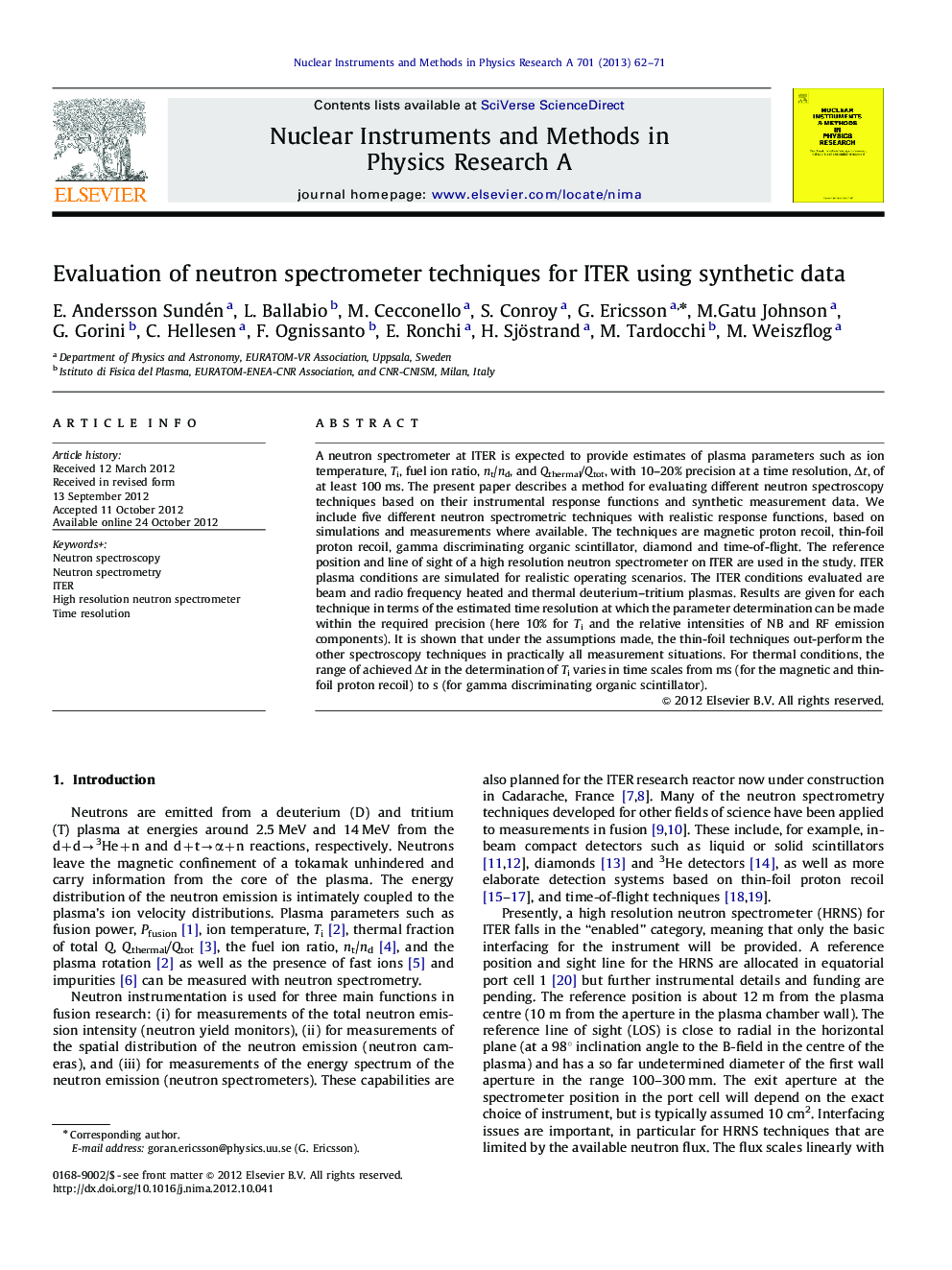 Evaluation of neutron spectrometer techniques for ITER using synthetic data