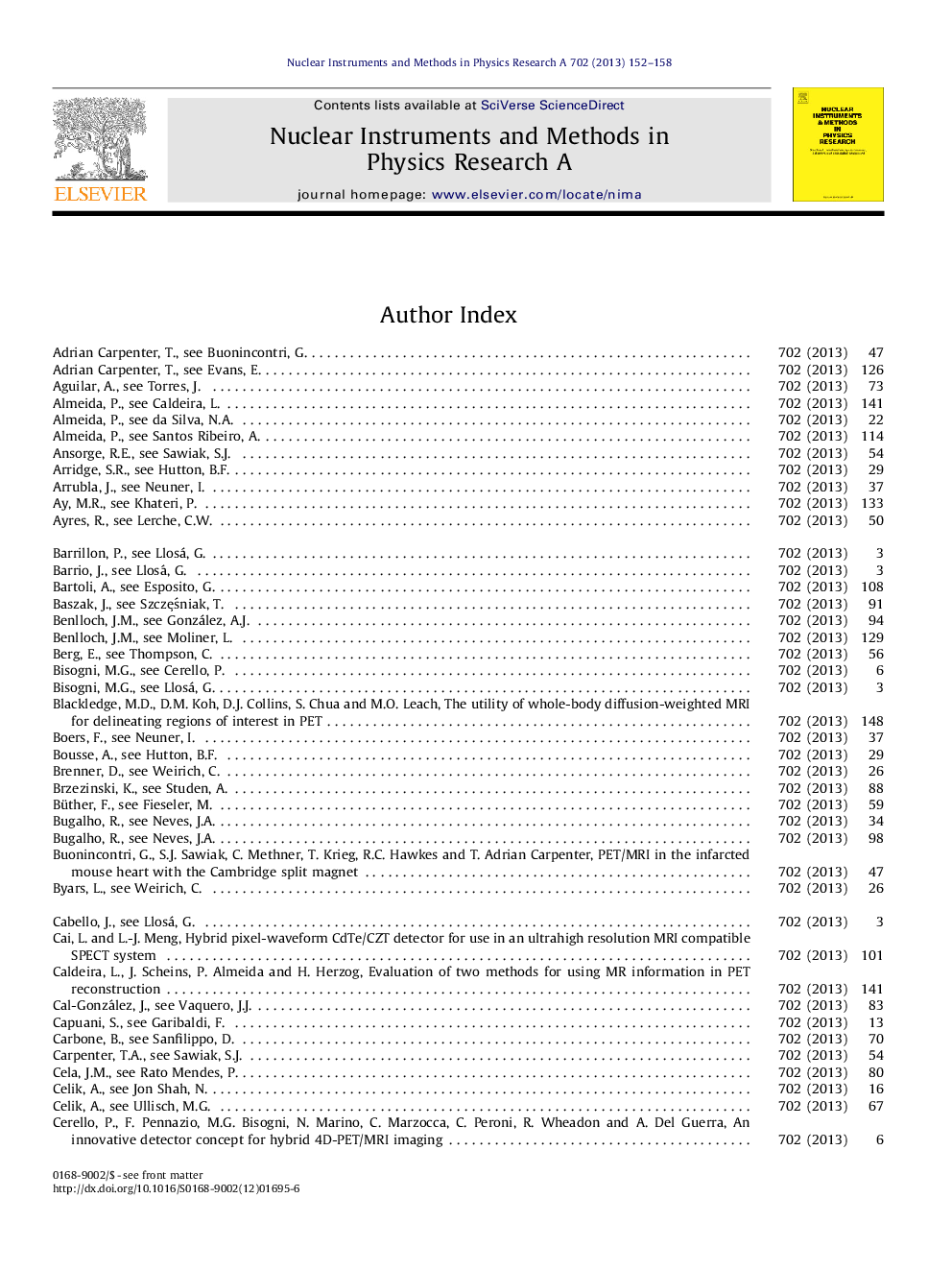 عکس صفحه اول مقاله: Author Index Author Index