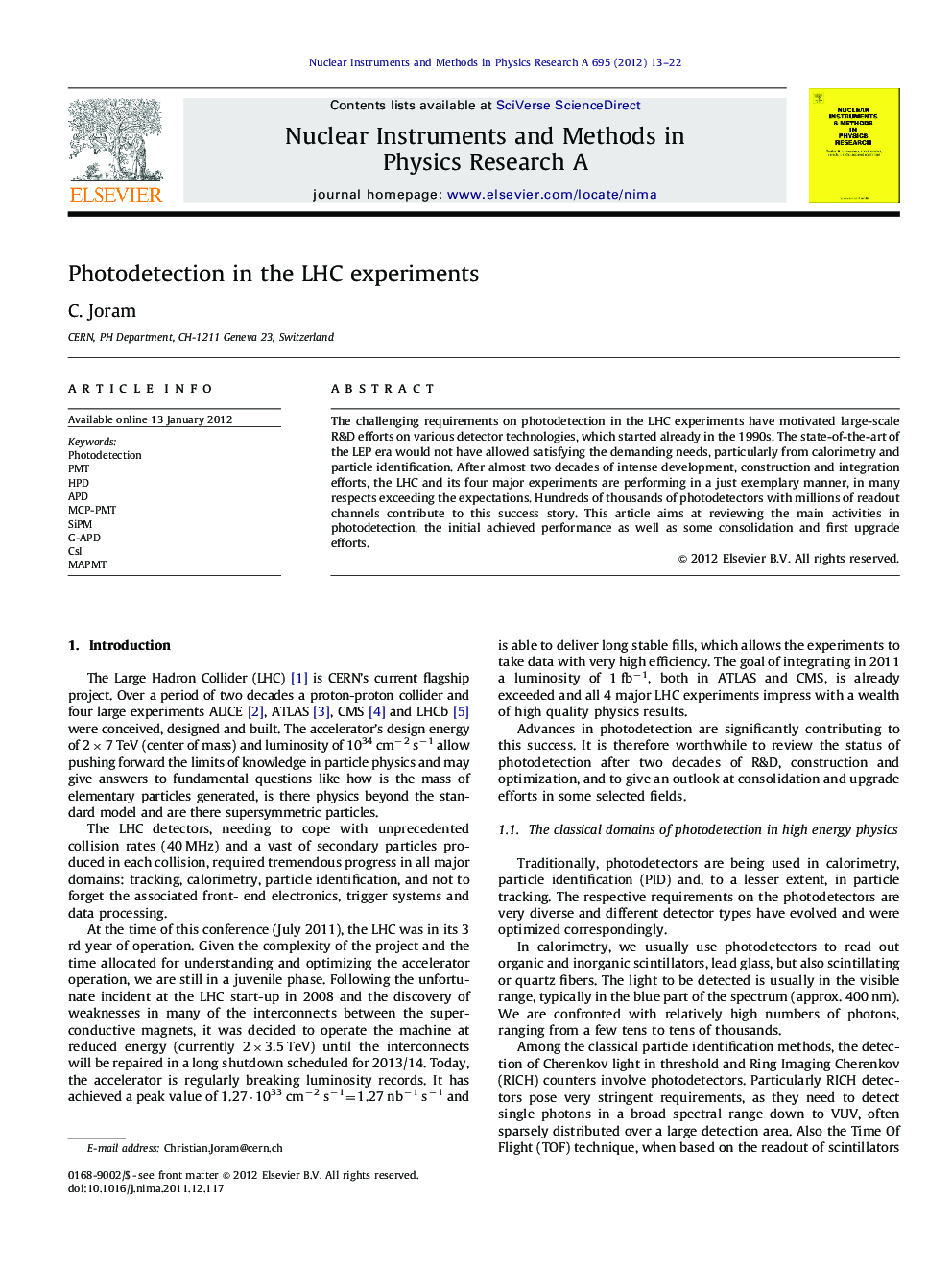 Photodetection in the LHC experiments