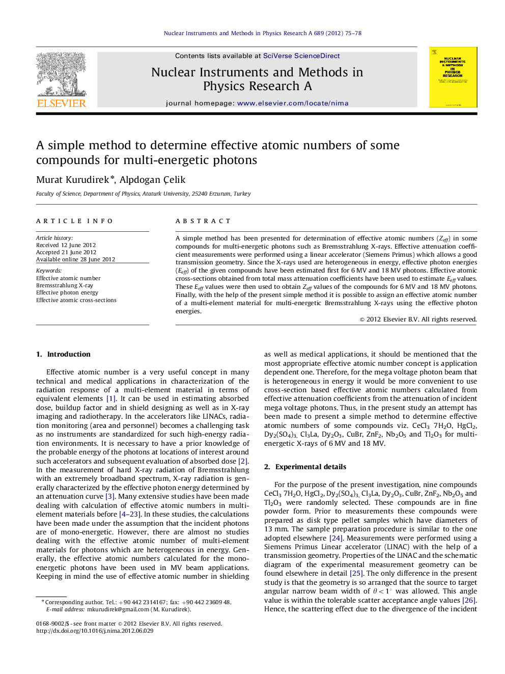 A simple method to determine effective atomic numbers of some compounds for multi-energetic photons