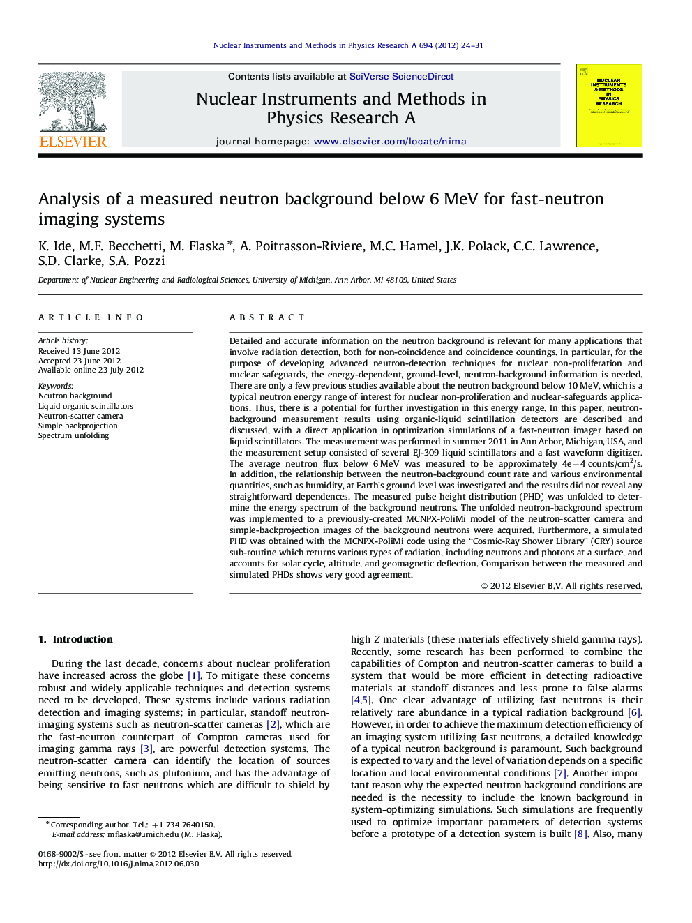 Analysis of a measured neutron background below 6Â MeV for fast-neutron imaging systems