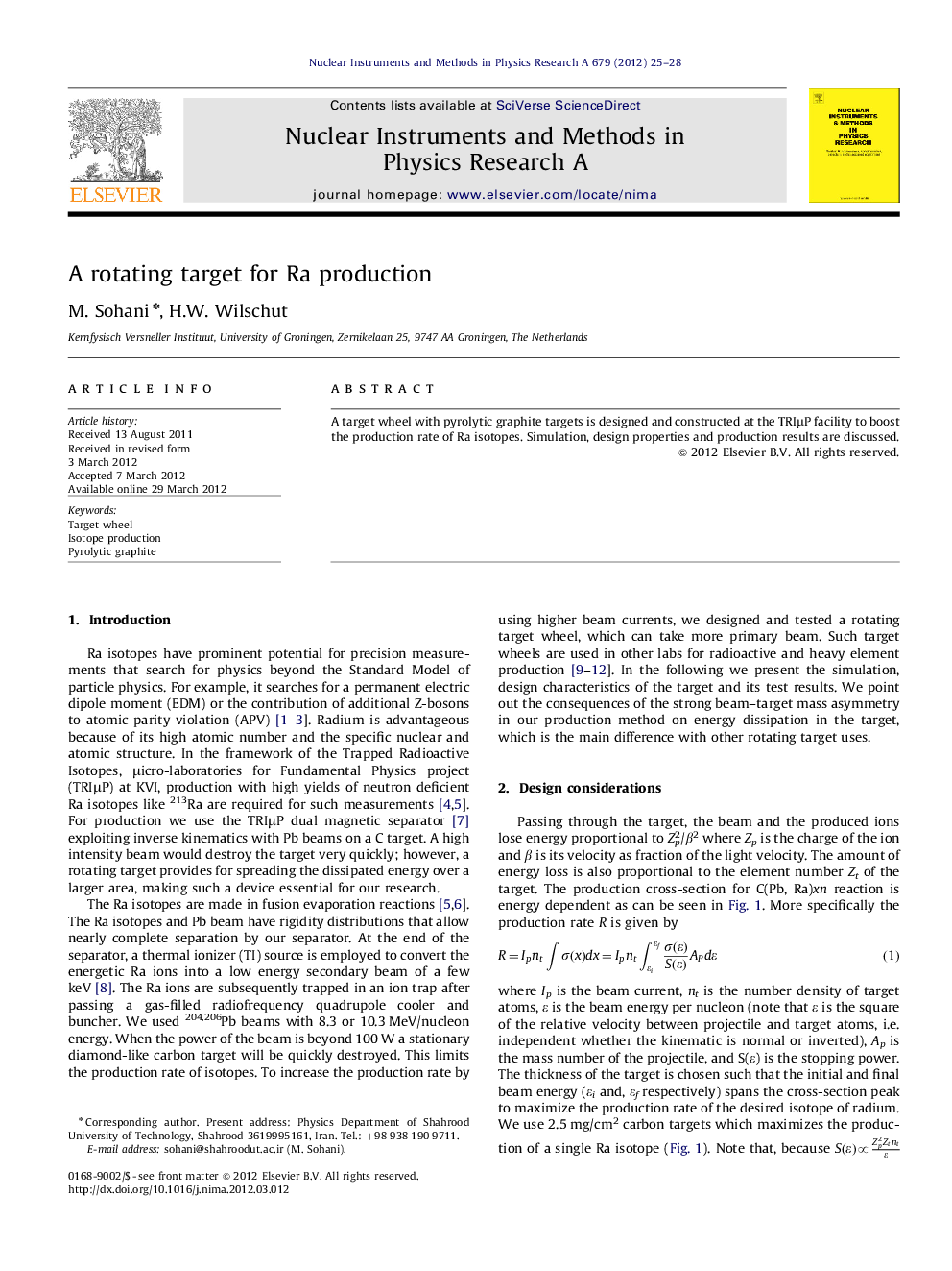 A rotating target for Ra production