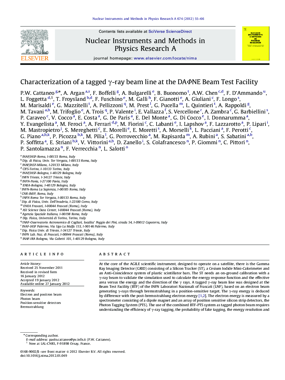 Characterization of a tagged Î³-ray beam line at the DAÎ¦NE Beam Test Facility