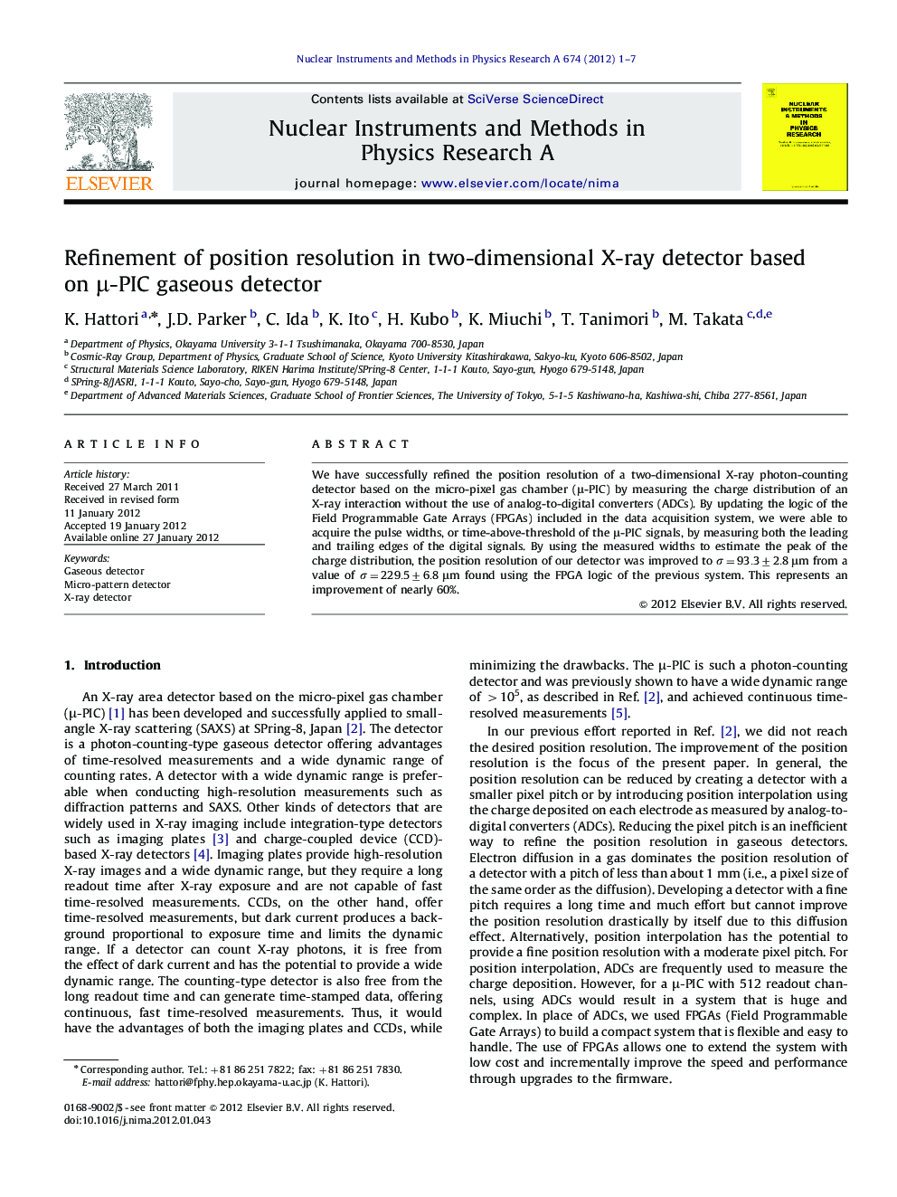 Refinement of position resolution in two-dimensional X-ray detector based on Î¼-PIC gaseous detector