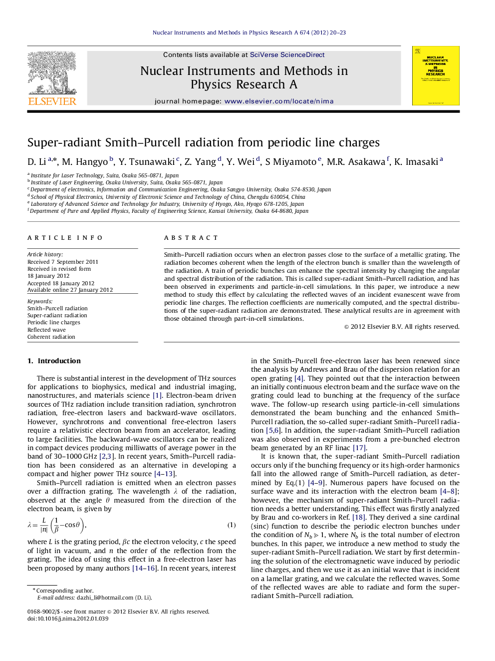 Super-radiant Smith-Purcell radiation from periodic line charges