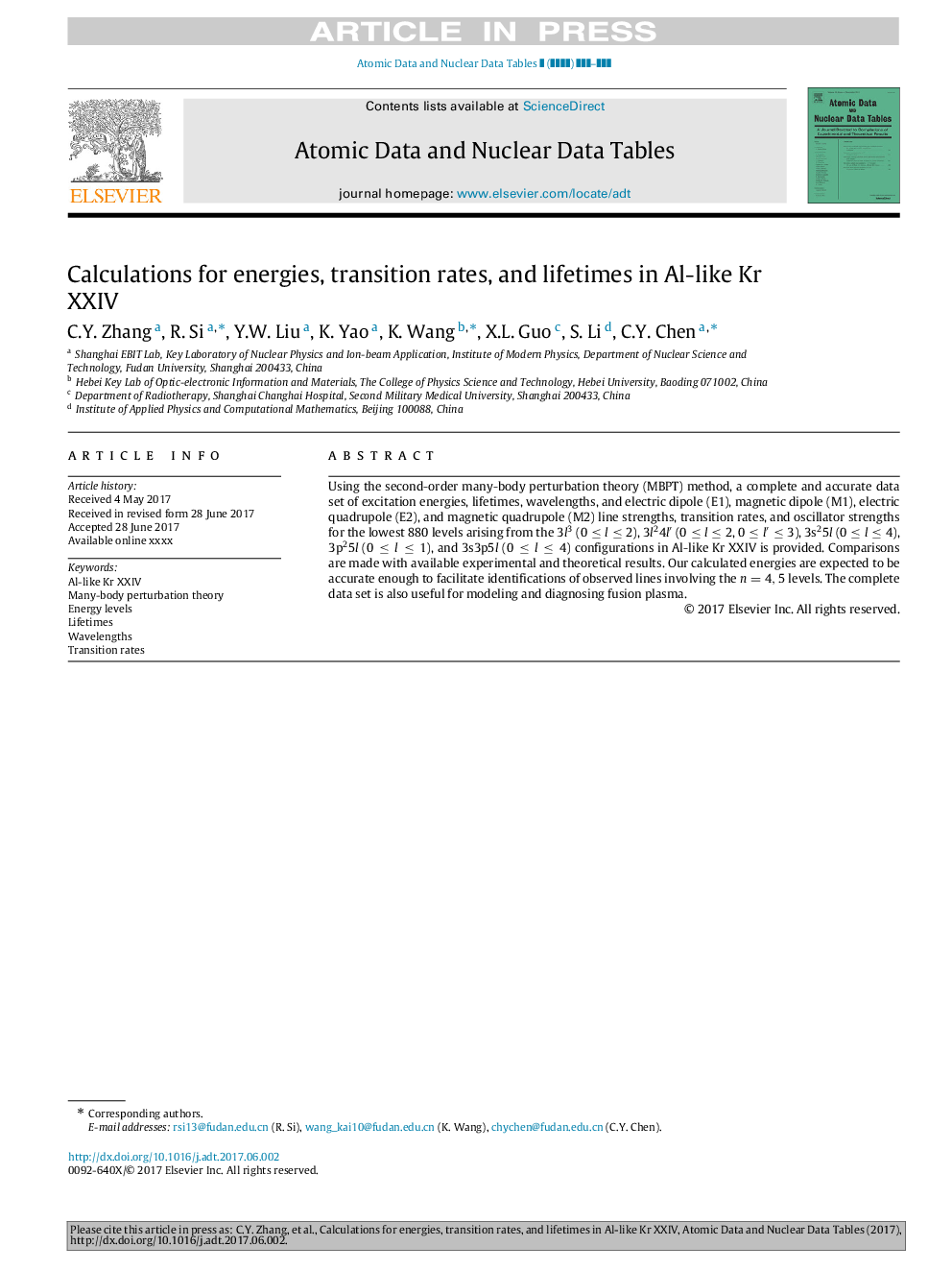 Calculations for energies, transition rates, and lifetimes in Al-like Kr XXIV