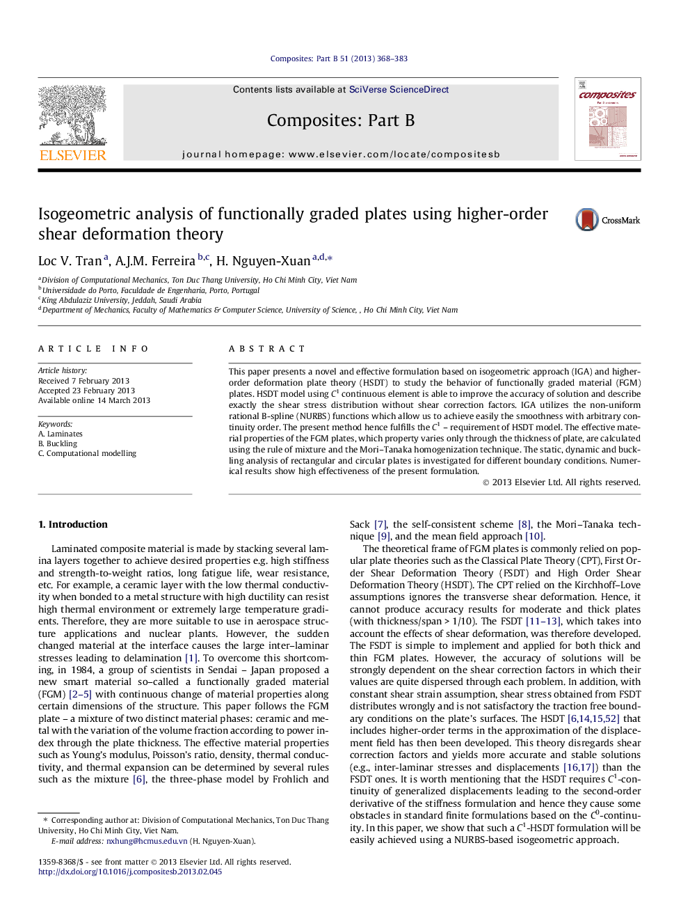 Isogeometric analysis of functionally graded plates using higher-order shear deformation theory