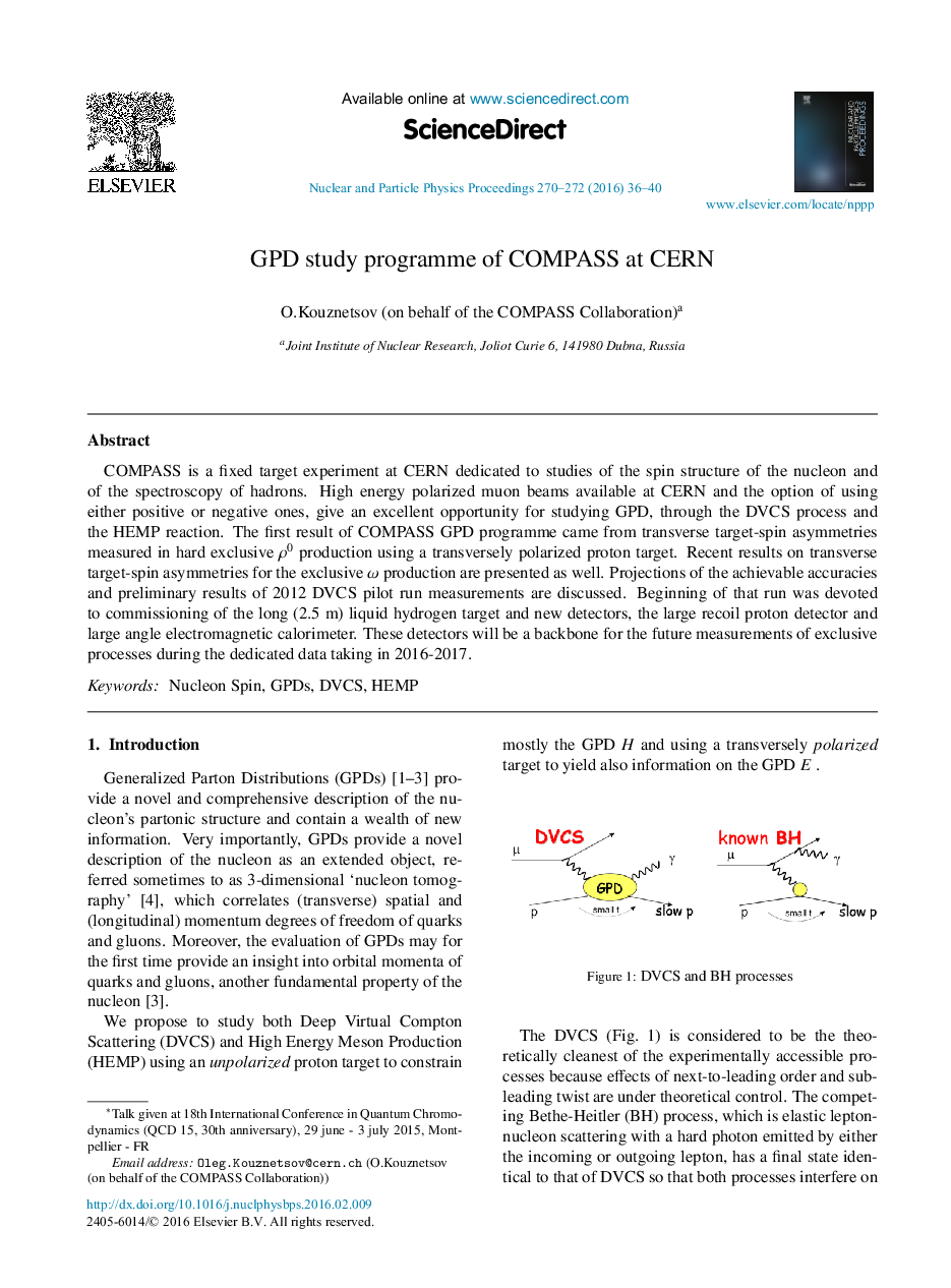 GPD study programme of COMPASS at CERN