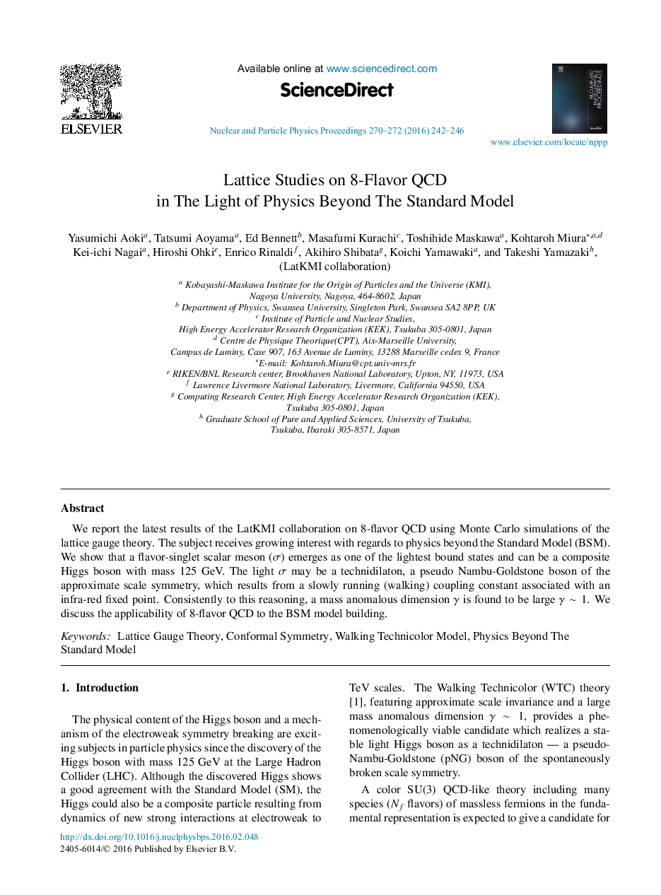 Lattice Studies on 8-Flavor QCD in The Light of Physics Beyond The Standard Model