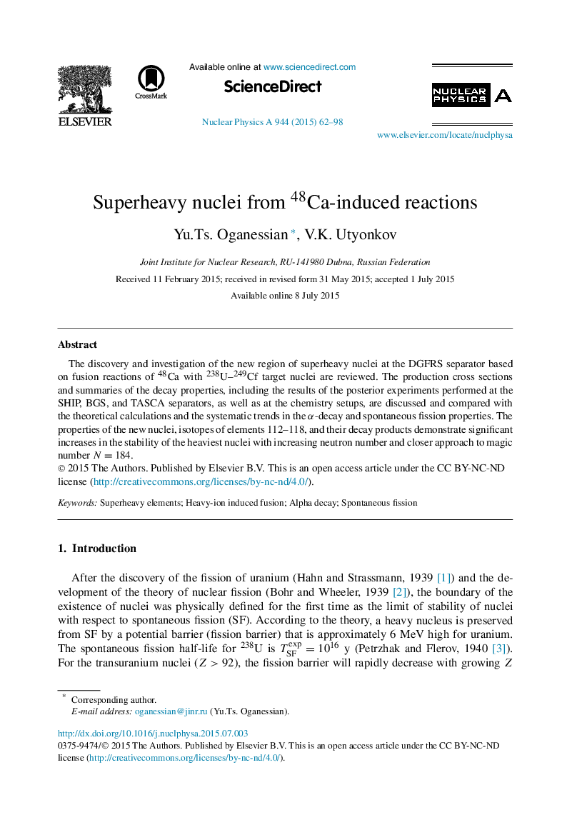 Superheavy nuclei from 48Ca-induced reactions