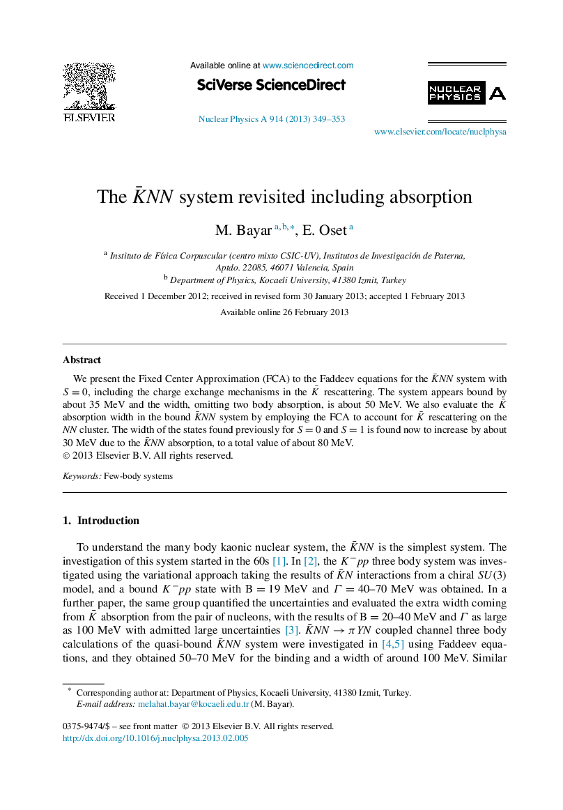 The KÂ¯NN system revisited including absorption