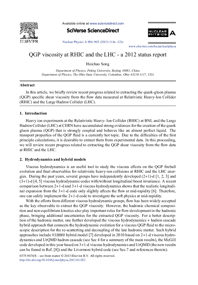 QGP viscosity at RHIC and the LHC - a 2012 status report