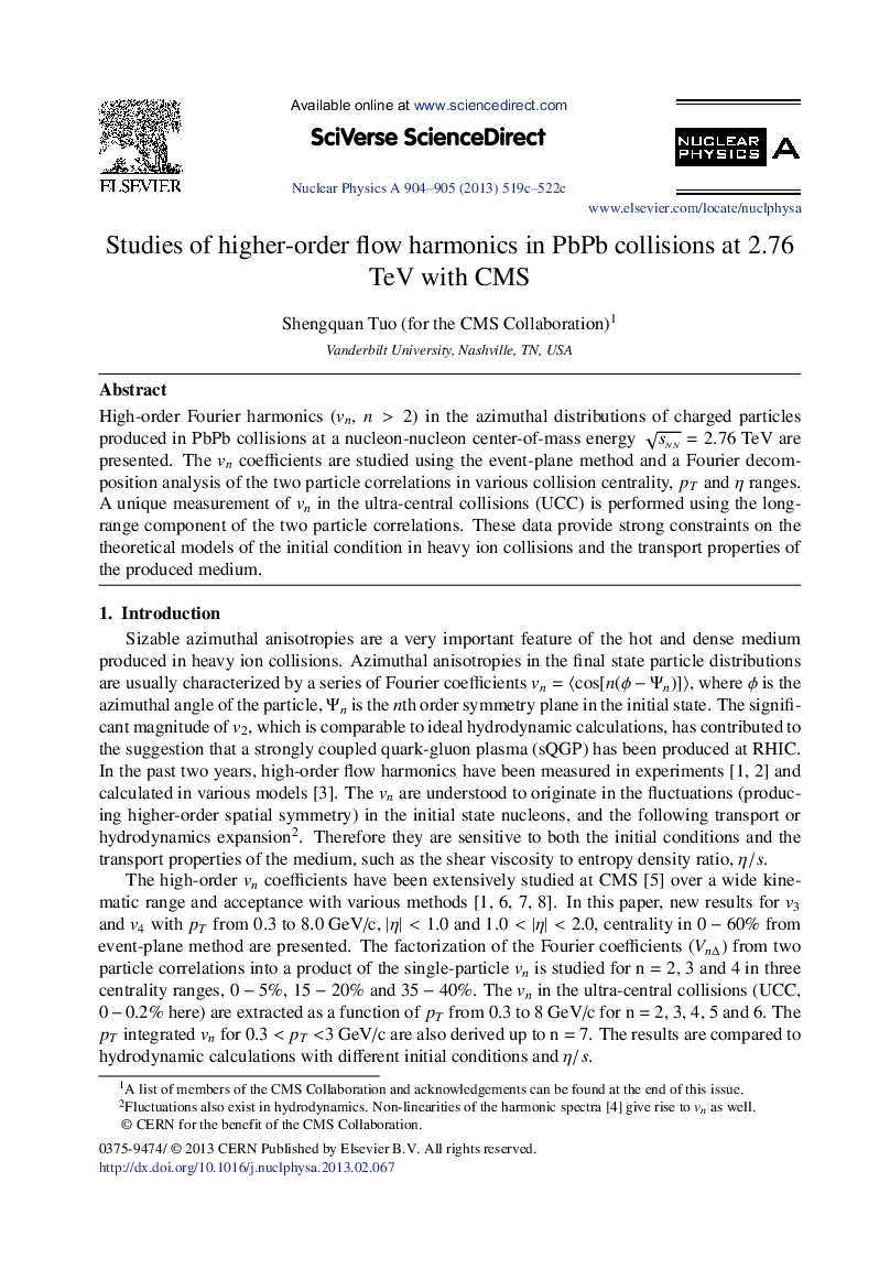 Studies of higher-order flow harmonics in PbPb collisions at 2.76 TeV with CMS