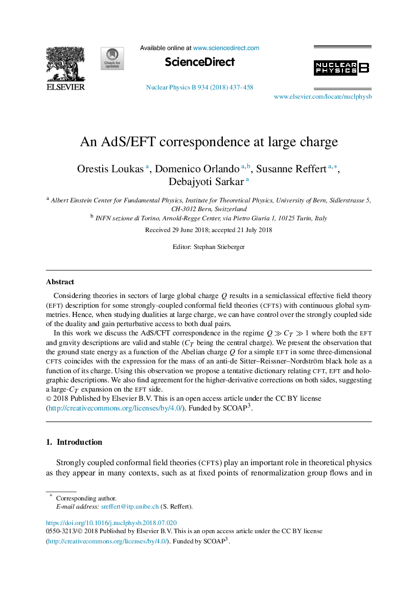 An AdS/EFT correspondence at large charge