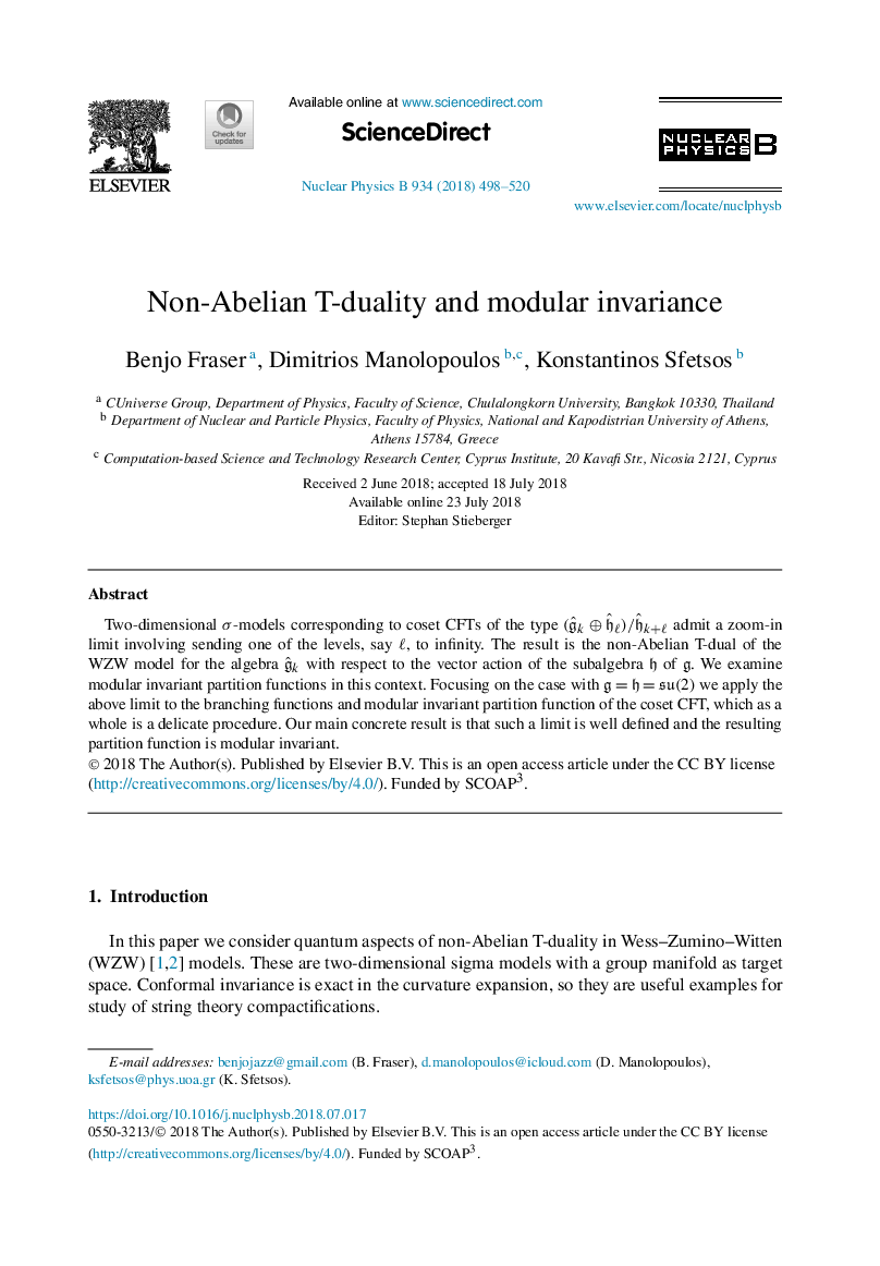 Non-Abelian T-duality and modular invariance