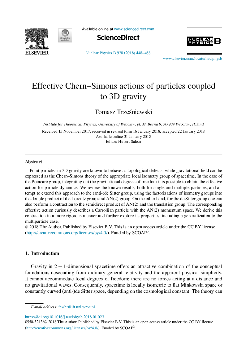 Effective Chern-Simons actions of particles coupled to 3D gravity